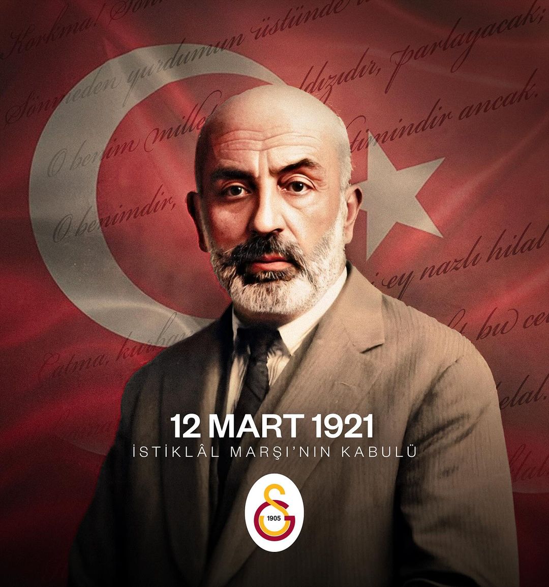 Galatasaray, İstiklal Marşı'nın 103. yıl dönümünde milli marşa olan bağlılığını vurguluyor